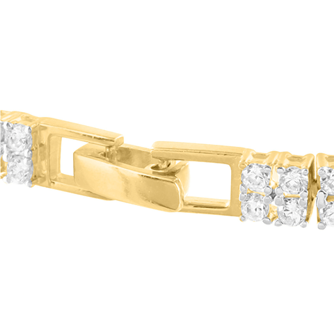 14k Gold Tone Sterling Silver Ladies Lab Diamond Bracelet2