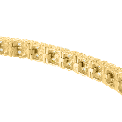 14k Gold Tone Sterling Silver Ladies Lab Diamond Bracelet3