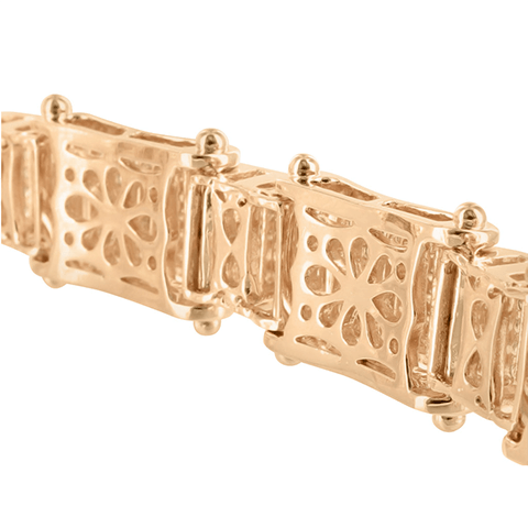 14k Rose Gold Finish Mens Bracelet With Lab Diamonds 8.5 IN3