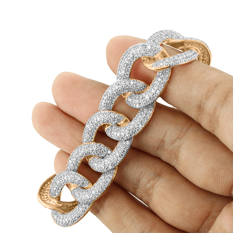 14k Rose Gold Finish Miami Cuban Link Chain Bracelet3