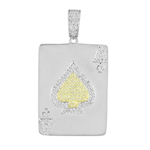 Ace Of Spades Pendant 2 Tone Finish2