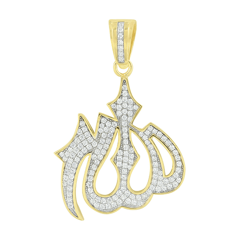 Allah Pendant Sterling Silver Simulated Diamond2