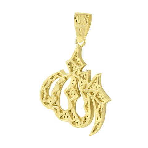 Allah Pendant Sterling Silver Simulated Diamond3