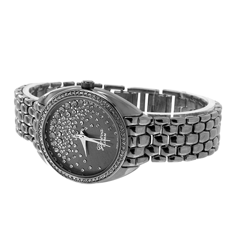 Black Round Watch Black Lab Create Diamond Ladies New3