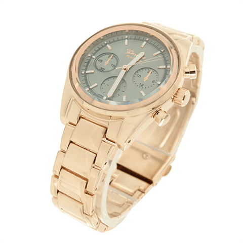 Classy Grey Dial Rose Gold Tone Watch Analog Geneva2