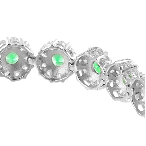 Emerald Green Lab Diamond Solitaire White Gold Finish 925 Silver Bracelet Womens3