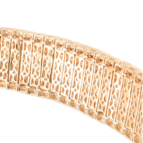 Mens 14k Rose Gold Finish Lab Diamond Bracelet 2 Row3