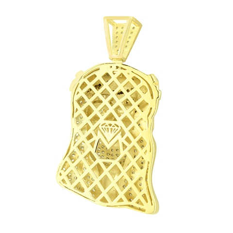 Mens Jesus Christ Pendant 14K Gold Finish3