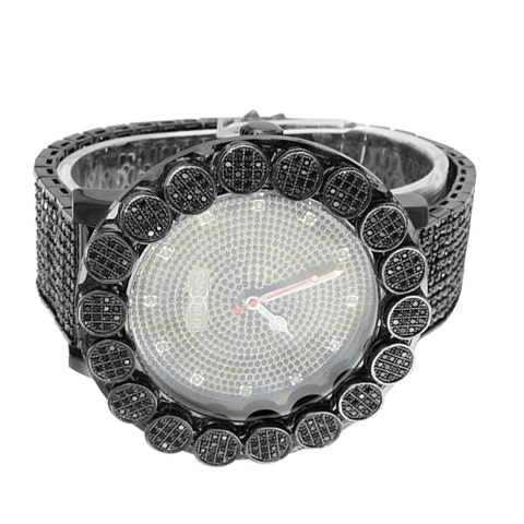 Mens Khronos Real Diamond Flower Cluster Watch With Iced Out Metal Band3