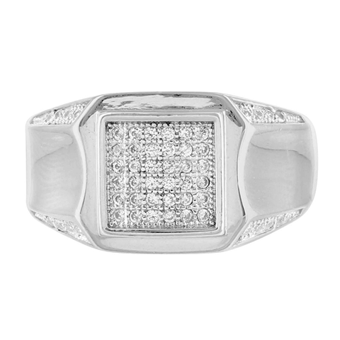 Mens Lab Diamond 14k White Gold Finish Pinky Ring3