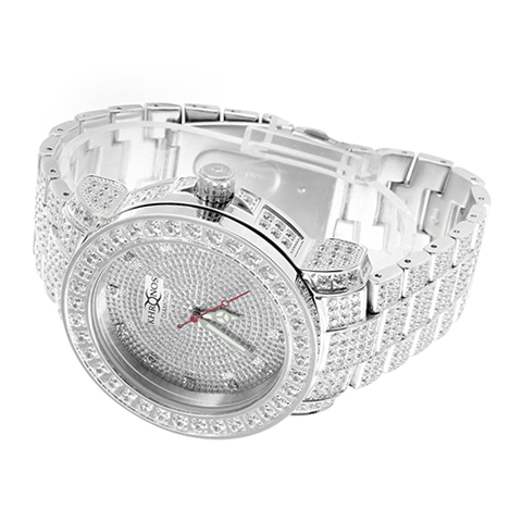 Mens Stainless Steel Lab Diamond Khronos Watch3