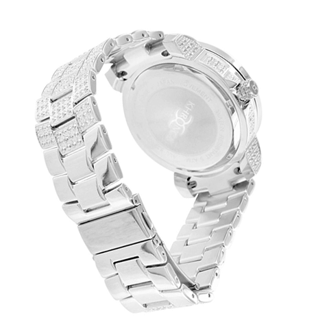 Mens Stainless Steel Lab Diamond Khronos Watch4