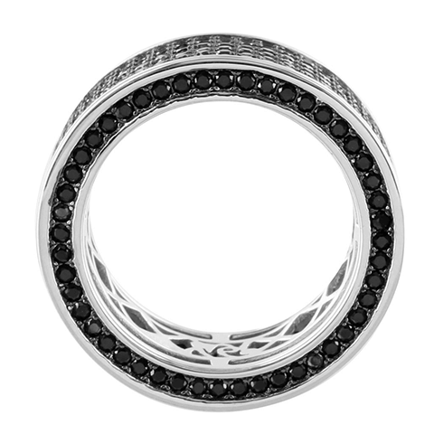 Real Silver Eternity Ring 360 Iced Gold Finish Wedding Band2